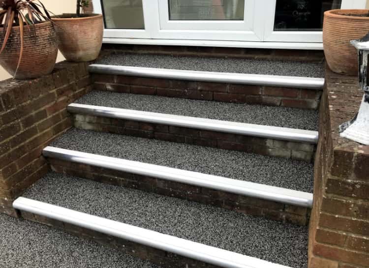 This is a photo of a Resin bound stair path carried out in Wigan. All works done by Resin Driveways Wigan